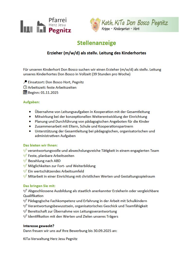 Stellenanzeige